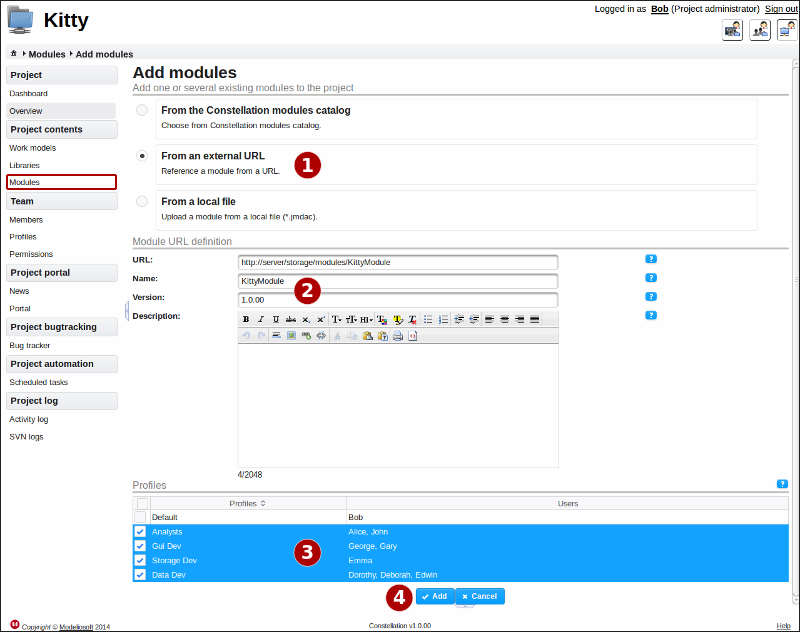 Adding a module from an external URL