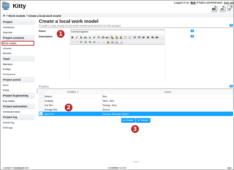 Creating a local work model