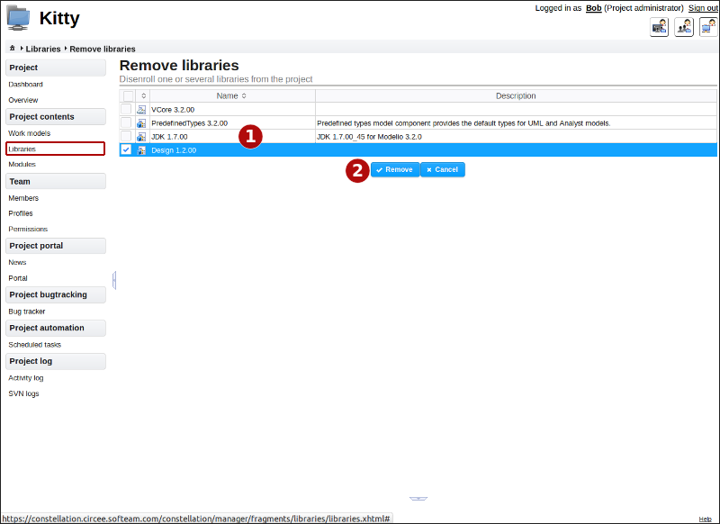 Removing libraries from the project